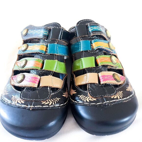 Corkys Elite Heidi Hand-painted Leather Mules Sandal Bump Toe Womens - Picture 6 of 12